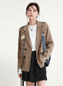 Women's Fashion Patchwork Blazer Coat