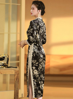 Glamorous Embroidered Slim Cheongsam Dresses