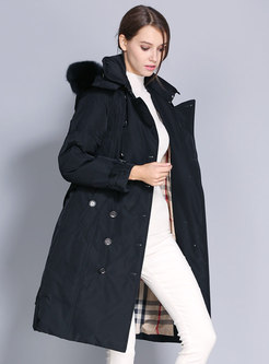 Women's Double Breasted Hooded Puffer Coat