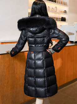 Women's Double Breasted Long Puffer Coat