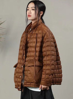 Exclusive Single-Breasted Oversize Down Jackets With Pockets Women