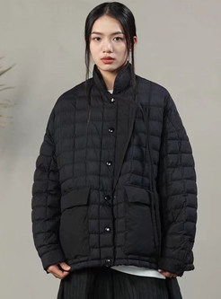 Exclusive Single-Breasted Oversize Down Jackets With Pockets Women