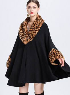 Fashion Fur Collar Long Sleeve Women Ponchos