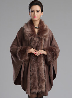 Dreamy Fur Collar Warm Ponchos For Women