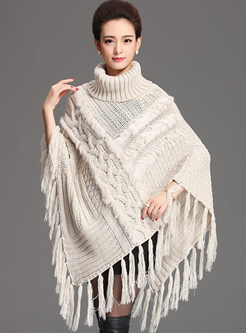 High Neck Knitted Fringes Knitted Jumper Knitted Jumper