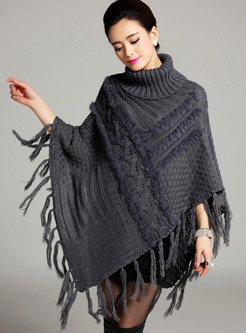 High Neck Knitted Fringes Knitted Jumper Knitted Jumper