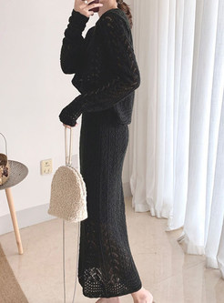 Daily Ritual Knitted Openwork Womens Skirt Outfits