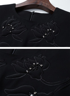Crewneck Embroidered Pretty Little Black Dresses