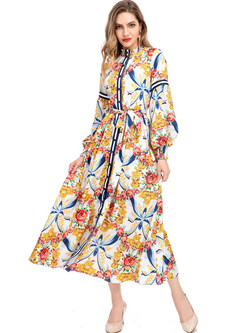 Topshop Single-Breasted Allover Print Maxi Dresses