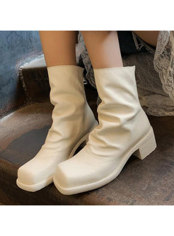 Exclusive Square Toe PU Womens Boots