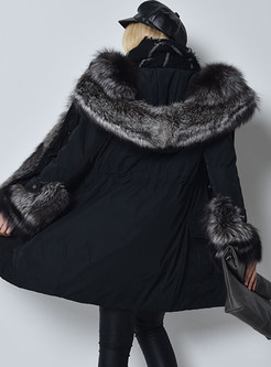 Fashion Hooded Fur-Trimmed Chunky Puffer Jackets Women