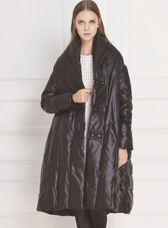 Womens Fashion V-Neck Oversize Down Duffle Coat