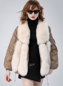 Topshop Fur-Trimmed Cropped Fashion Down Jackets For Women