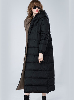 Vintage Hooded Belted Long Down Jackets For Women
