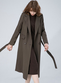 Formal Solid Double-Breasted Womens Coats