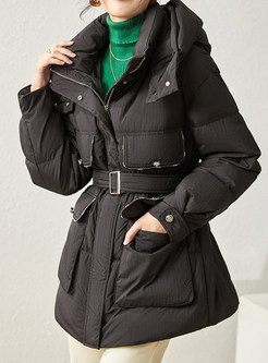 Classic-Fit Full Zip Thick Hooded Puffer Jackets For Women