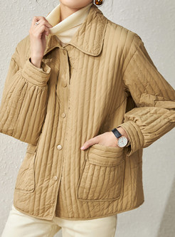 Turn-Down Collar Oversize Snap Button Front Women's Coats & Jackets