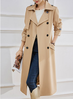 Commuter Large Lapels Belted Trench Coats Women