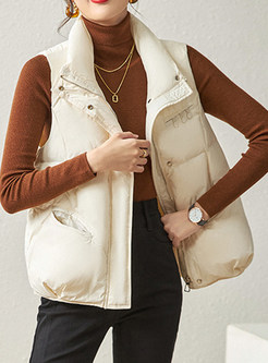 Relaxed Zipped Thick Dual Pocket Womens Vests