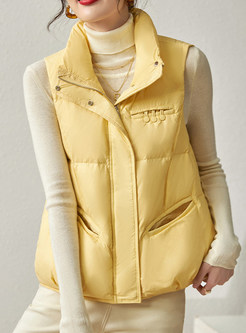 Relaxed Zipped Thick Dual Pocket Womens Vests
