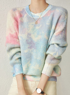 Comfort Tie-Dye Pullovers Sweaters For Women