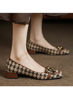 Women's Vintage Plaid Flate Shoes
