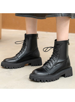 Relaxed Lace-Up Fastening Platform Womens Boots