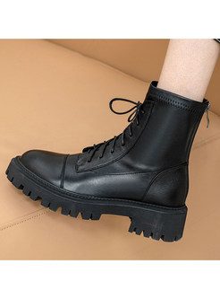 Relaxed Lace-Up Fastening Platform Womens Boots