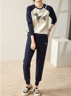 Relaxed Contrasting Ladies Pant Suits
