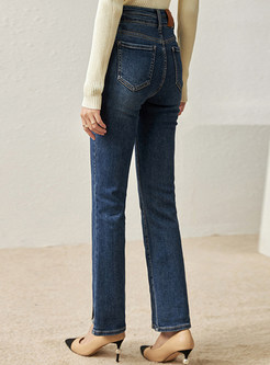Chic Split High Waisted Flare Jeans For Women