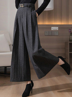 Exclusive High Waisted Drape Cropped Wide Leg Pants For Women
