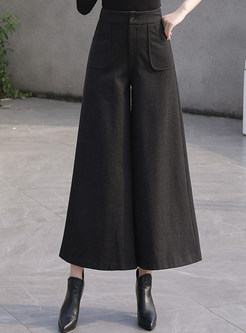 Drape Cropped Wide Leg Pants For Business Casual Women