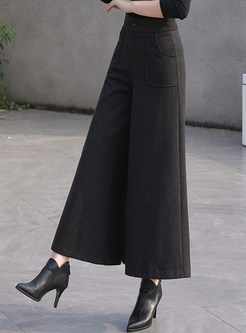 Drape Cropped Wide Leg Pants For Business Casual Women