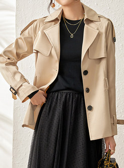 Big Notch Single-Breasted Womens Coats With Belt