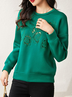 Comfort Cut-Out Open Floral Sweatshirts For Women
