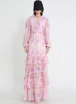Dreamy Distored Selvedge Pleated Layer Frill Dresses