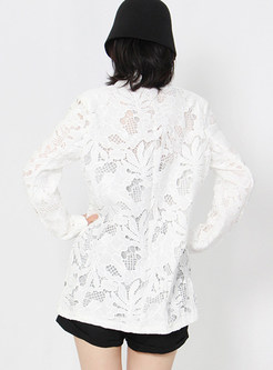 Elegant Water Soluble Lace Slouchy Blazers For Women
