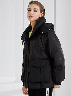 Hooded Thickened Oversize Cropped Down Jackets For Women