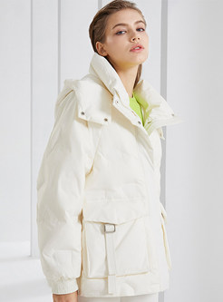 Hooded Thickened Oversize Cropped Down Jackets For Women