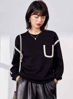 Comfort Pullovers Contrasting Oversize Sweatshirts For Women