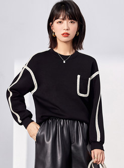 Comfort Pullovers Contrasting Oversize Sweatshirts For Women