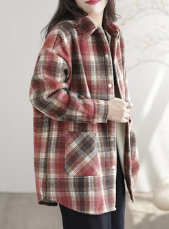 Comfort Plaid Thickened Women Blouses