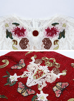Dreamy Embroidered Crewneck Skirt Suits