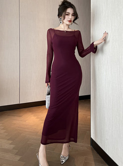 Minimalist Transparent Mid-Gauge Maxi Dresses