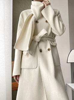 Premium-Fabric Double-Breasted Cashmere-Blend Womens Coats
