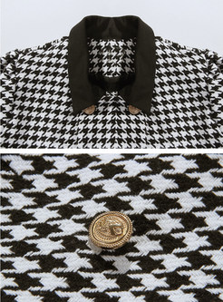 Vintage Houndstooth Double-Breasted Coats & Tight Slip Dresses