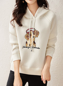 Cute Sequined Decoration Animal Womens Hoodies