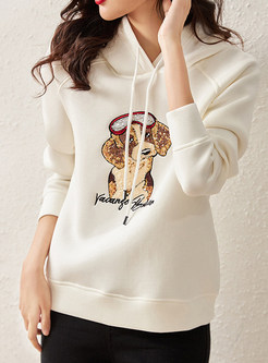 Cute Sequined Decoration Animal Womens Hoodies