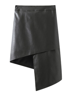 Fashion PU Irregular Skirts For Women