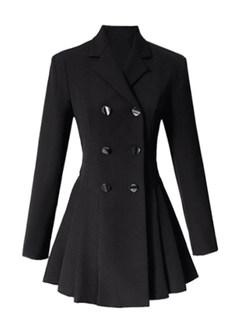 Hot Double-Breasted Pleated Blazer Dresses